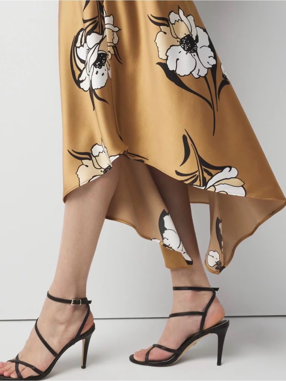 White House Black Market Satin Slip Midi Skirt Size 6 (would fit 8 or 10 also) - Picture 3 of 12